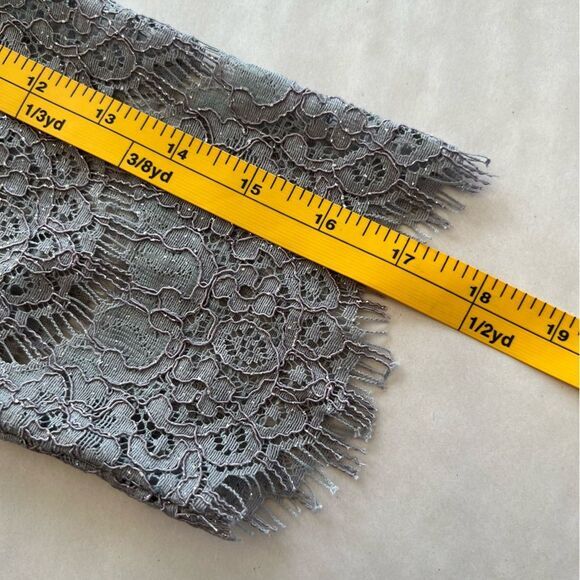 Alex Evenings Dress Size 12 Silver 2 PC Midi Lace Sparkle Sheath Jacket - Picture 14 of 16